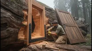 Building a house in the forest ASMR   Mini sauna steam house construction