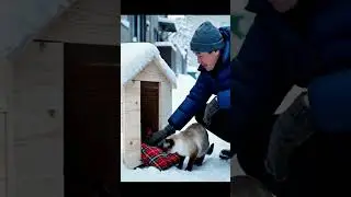 Homeless Stray Cat Taken In By A Man. #StrayCat #CatRescue #KindnessToAnimals #animals