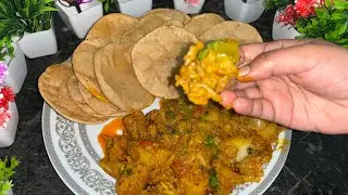Breakfast Special Gobhi Aloo Sabji | Healthy Wheat Puri | शादियों में बनने वाली गोभी आलू की सब्जी 