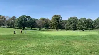 Chip in for birdie out of the bunker on #12 at Jester Park