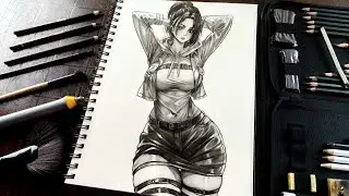 Hanji Drawing Tutorial Form Attack On Titan / Anime Girl Drawing Half Body