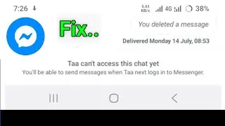 Fix..Can't access this chat yet Problem On Messenger in Today | fix messenger can't access this chat