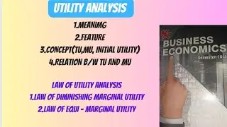 utility analysis: meaning,feature, concept,law of diminishing and equi - marginal utility #bcom#mcom