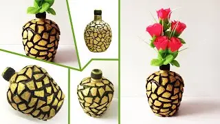 Beautiful Coconut Shell Bottle Work | DIY Bottle Art | Bottle Painting | Bottle Decoration ideas