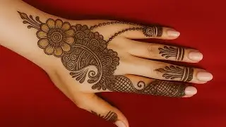 Stylish back hand mehndi/ simple mehndi design/ Henna cone mehndi #Karwachauth 