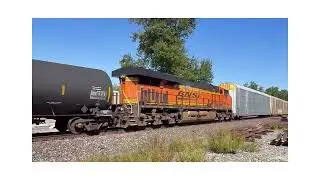 Norfolk Southern 19K w/ BNSF Leader and BNSF DP cut in 95 deep at Claypool, IN on the Marion Branch