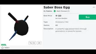 Saber Boss Egg Went Limited! (Roblox Egg Hunt Egg)