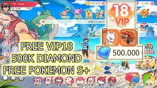 Pocket Incoming Private Gameplay - Free VIP 18 & Free Pokemon S+ & 500k Diamonds