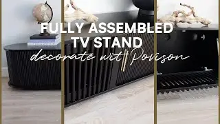 Mid-Century Modern Tambour Door TV Stand