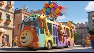 The Wheels on The Bus Song Animal Version | Fun Animal Nursery Rhyme for Kids | Songs for Children