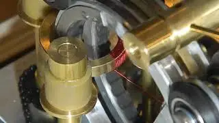 Toroid winder closeup wind