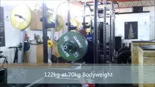 James Stubbs- 122kg & 125kg Front Squat (70kg Bodyweight)