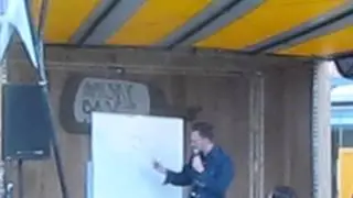 J.D. WILKES ABOUT DRAWING @ the PIJNACKERPLEIN BLUEGRASS FESTIVAL 2013