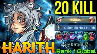 20 Kills Harith 1v5 Almost got a Savage! - Top 1 Global Harith by ꧁&fnof;ลв&dagger;&oslash;я꧂ - Mobile Legends