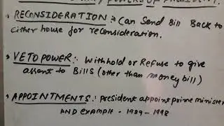 CHAPTER 4 EXECUTIVE :Discretionary powers of President.