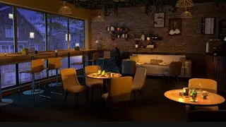 4K Cozy Ambience Coffee Shop + Light Rain ☕️ to Relax,Study, and fall asleep to.