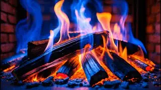 Color-changing Fireplace Flames for Cozy Ambience - Luxury Fireplace & Rich Glowing Embers in 4K