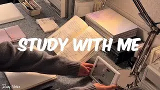 1-Hour Study with Me / Cat & Rain with Calm Piano Soundscape