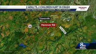 Four people, including two children, injured in West Manchester Township crash