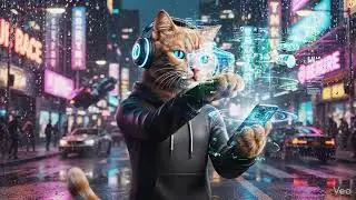 Orange AI Cat Takes Over the City 🤖🐱 | Future Cat Vibes