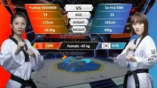 F-49kg Semifinal | Sohui Kim (KOR)  VS  Yuntao Wenren（CHN）| 2017-2018 Season WT Grand Slam Finals