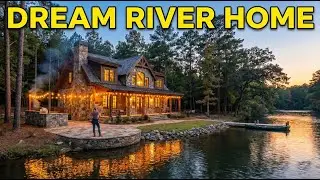 Building a DREAM Stone House on a Riverbank | Two-Story Tiny Home & Outdoor Kitchen 🏠🍃