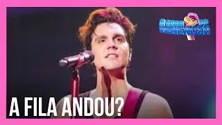 Luan Santana chega com loira misteriosa em show