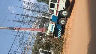 Big Crane of FED-EL cranes working for construction company near martahalli Bangalore near gear schl