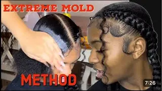 How to mold hair sleek for 2 braids. LIVE  #hair #braids