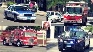 Police Cars, Fire Trucks, Ambulances Responding Best of Compilation 1: Air Horns, Sirens, Lights