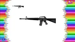 How to Draw Weapon M16 -  US Weapon Easy Drawing Lesson Tutorial