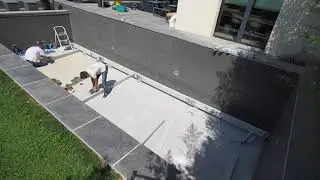 Construction d'une piscine &agrave; fond mobile en essone 91