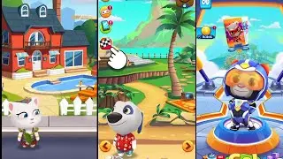 Talking Tom Gold Run Valkyrie Angela Vs Hawaiian Hank Vs Talking Tom Hero Dash Super Trooper Tom 