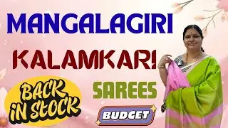 Most demanded Mangalagiri Trending Sarees are back in STOCK !!! 🥰🥰Exclusive hand kalamkari sarees🥰🥰