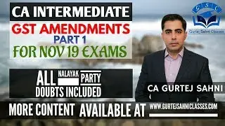 GST AMENDMENTS  NOV 2019 PART 1
