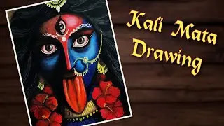 Easy Kali Mata Drawing | Angry Kali Mata Drawing | Kali Thakur Drawing Easy