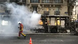 Incendie d'un bus électrique Bolloré de la RATP boulevard Saint-Germain (Paris 04/04/2022)