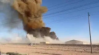 A massive explosion caught on camera at a warehouse in Isfahan, Iran