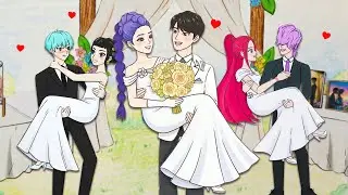 Happy Wedding all Couple Love Kpop Demon Hunters ❤ Kpop Paper Doll ( Bride Rumi, Mira, Zoey Huntrix)