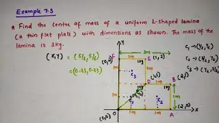 NCERT Solutions // EXAMPLE 7.3 // Centre of mass of L shaped lamina// Class 11 // Chapter 7 Systems
