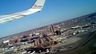 American Airlines takeoff from Boston Logan Airport 4/7/12