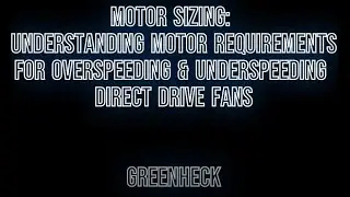 Dorse Power Shot - Motor Sizing - Understanding Motor Requirements for Overspeeding & Underspeeding