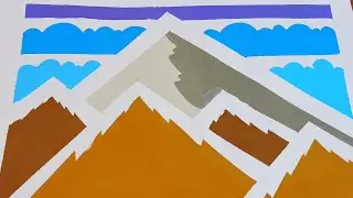 Satisfying Masking Tape Art Technique! 😱 Easy Geometric Mountain Painting