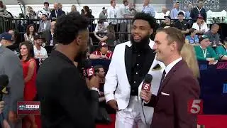 Titans DB Logan Ryan talks with prospects on the red carpet