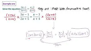 Solving Fractional Equations That Can Be Reduced To Quadratic Equations (Example one)