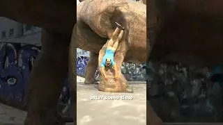 A Man Trapped Inside A Dinosaur Statue