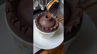 Espresso Lava Eruption from a Chocolate Volcano! 🍫☕🔥 #shorts
