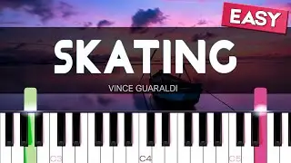 Skating - Vince Guaraldi [Easy Piano Tutorial] | SHEET MUSIC + MIDI 🔥