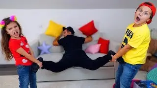 Как ПОДЕЛИТЬ Папу... Камиль ПОСПОРИЛ с Аминкой Кто ПЕРВЫЙ Будет ИГРАТЬ! Камиль и Аминка