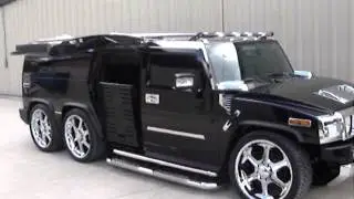Hummer H2 6 wheels test suspension down